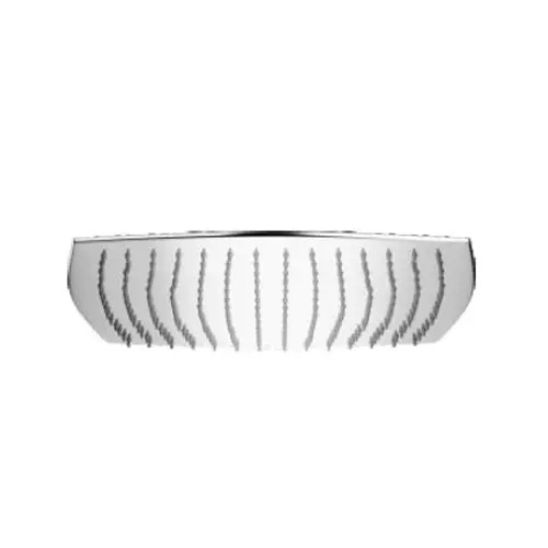 CASLLA Over Head Shower Curve 4 inch (100 mm) Square ABS Silver Wall Mount, OHS-CE-4X4