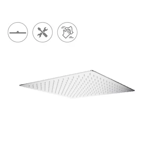 CASLLA Over Head Shower Ultra Thin 4 inch (100 mm) Square ABS Silver Wall Mount, OHS-UT-4X4