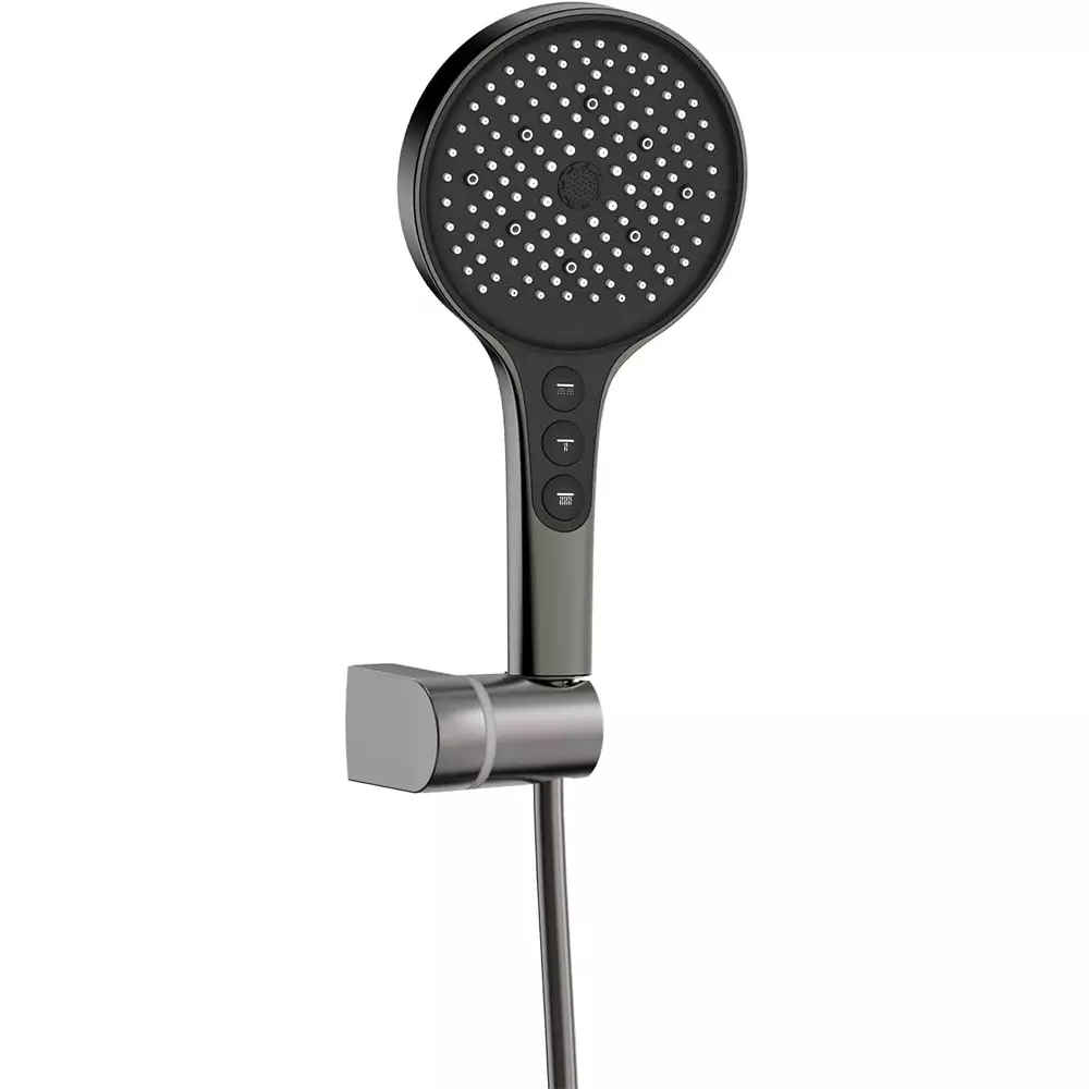 Parryware Titan 3 Flow Hand Shower 135 mm Button Operation with 1.5 m Hose & Hook Gun Metal, T9796A1