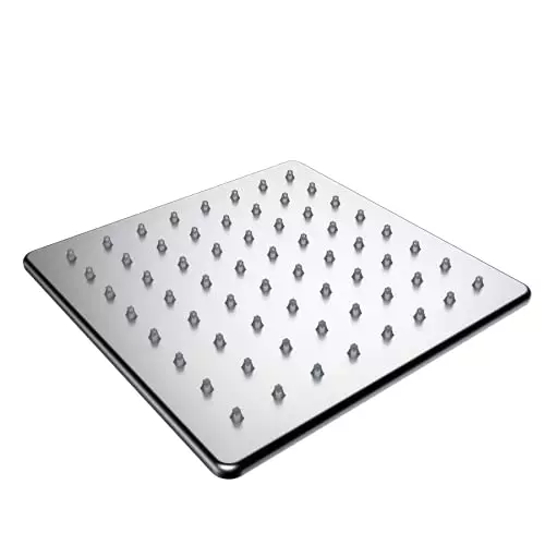 RN Zara 150x150 mm Square Stainless Steel Silver Wall Mount Seamless Edges Overhead Shower Without Arm, RN6551150S