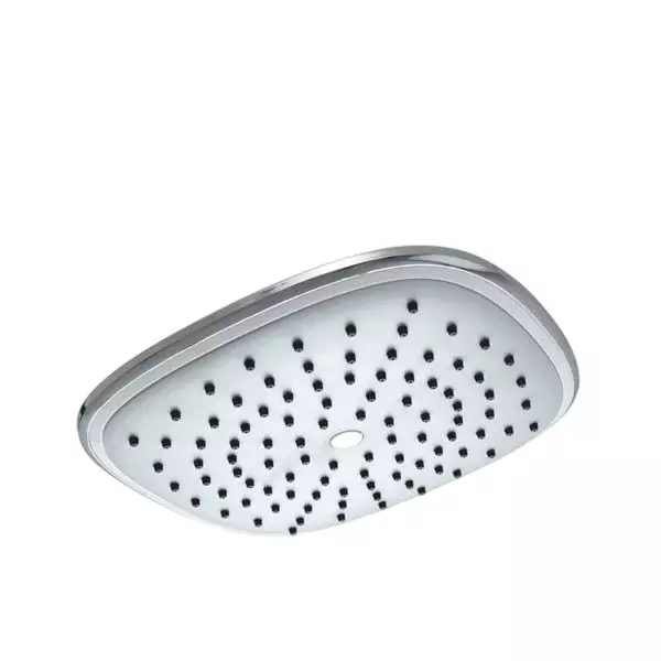 PLUMBER EDGE Single Flow Overhead Rain Shower Silver (with Grey Face Plate) 200x200 mm without Shower Arm & Wall Flange, ED-8004W