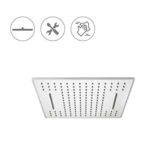 CASLLA Over Head Shower Water Fall 6 inch (150 mm) Square ABS Silver Wall Mount, OHS-WF-6X6