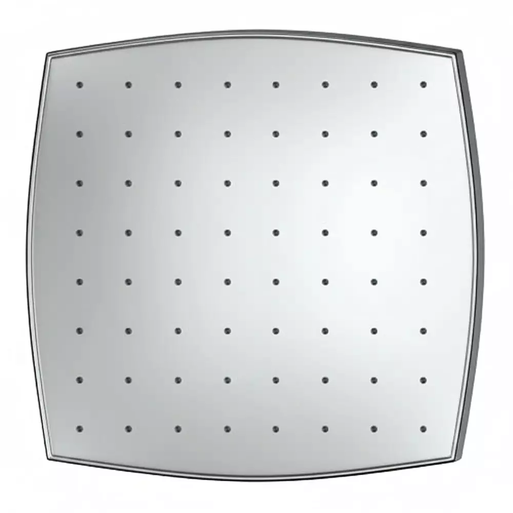 GENERIC Shower Head Without Arm 4x4 Inch Size Rubit Cleaning System Chrome Finish Stainless Steel Silver