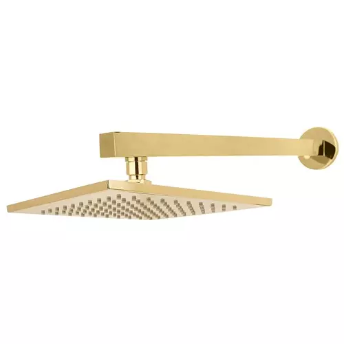 Aquieen 8x8 inch Square ABS Gold Wall Mount Overhead Shower, AQN 656