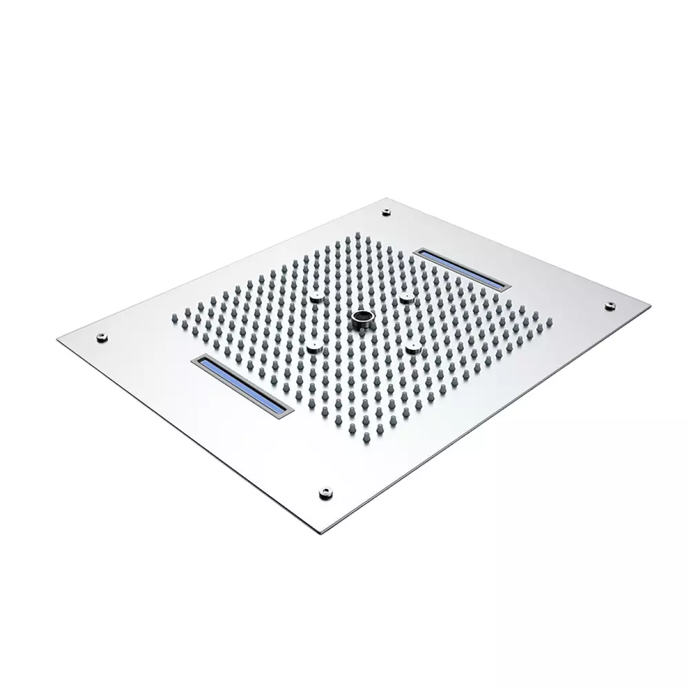 RN Jungle LED Shower Chrome Plated Stainless Steel Rectangular Shape 500x550 mm, RN66615055