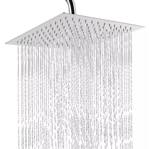 Aquieen 6x6 inch Square Stainless Steel Silver Wall Mount Overhead Shower, AQN 795