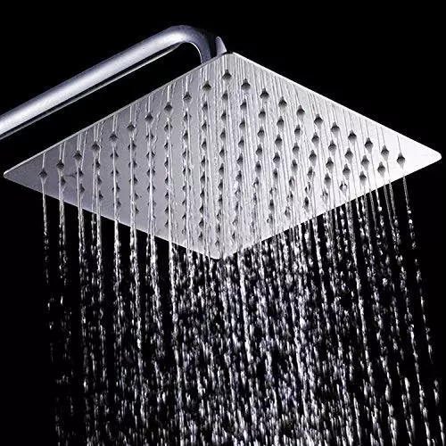 Aquieen 6x6 inch Square Stainless Steel Silver Wall Mount Overhead Shower, AQN 795