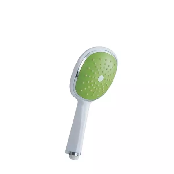 PLUMBER EDGE Single Flow Hand Shower Silver (with Green Face Plate) without Tube & Holder, EDG-8005W