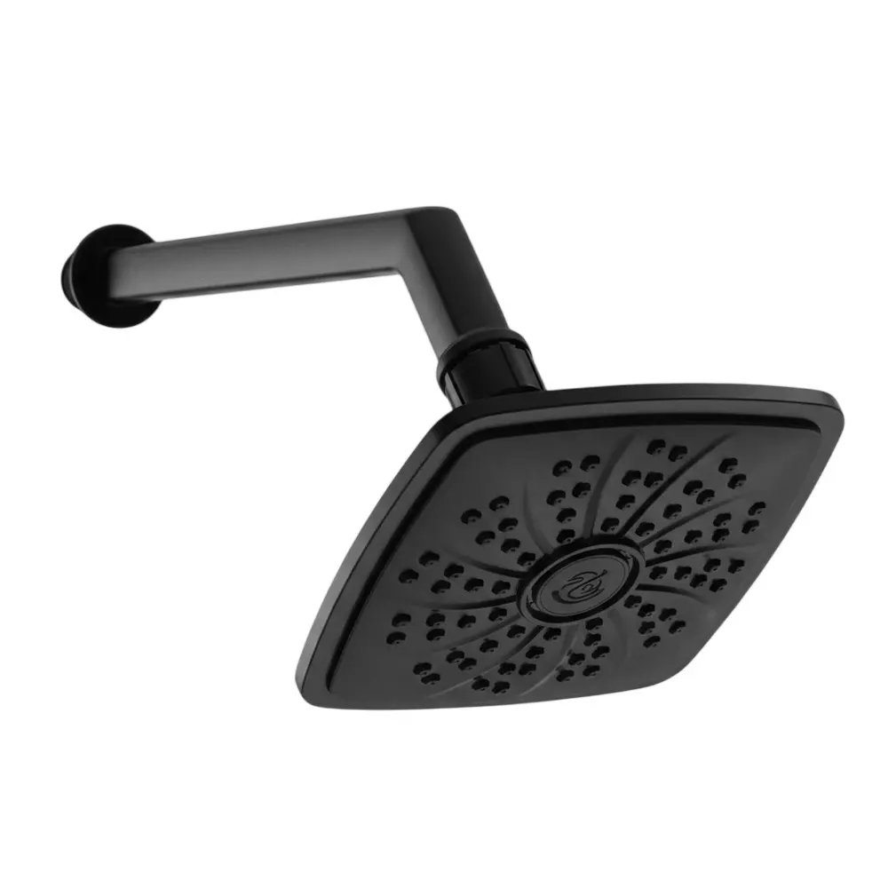 RN Overhead Shower Black PTMT Square Shape 130x130 mm with 305 mm (12 inch) Arm, RNPTS28G11