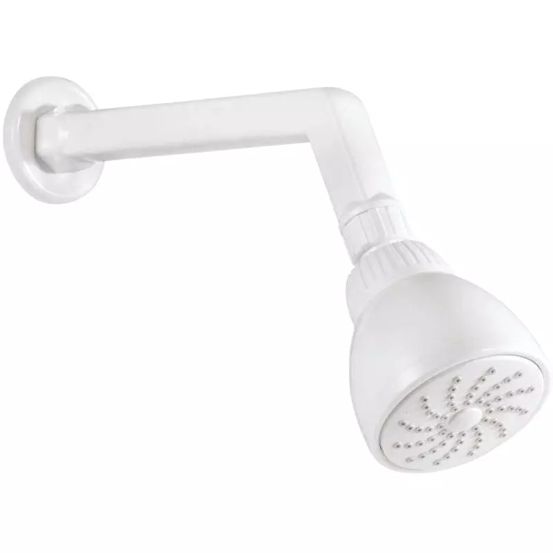 Sparsh Pearl Overhead Shower 3 inch (75 mm) White Plastic Polished Nickel Finish, SHP-539