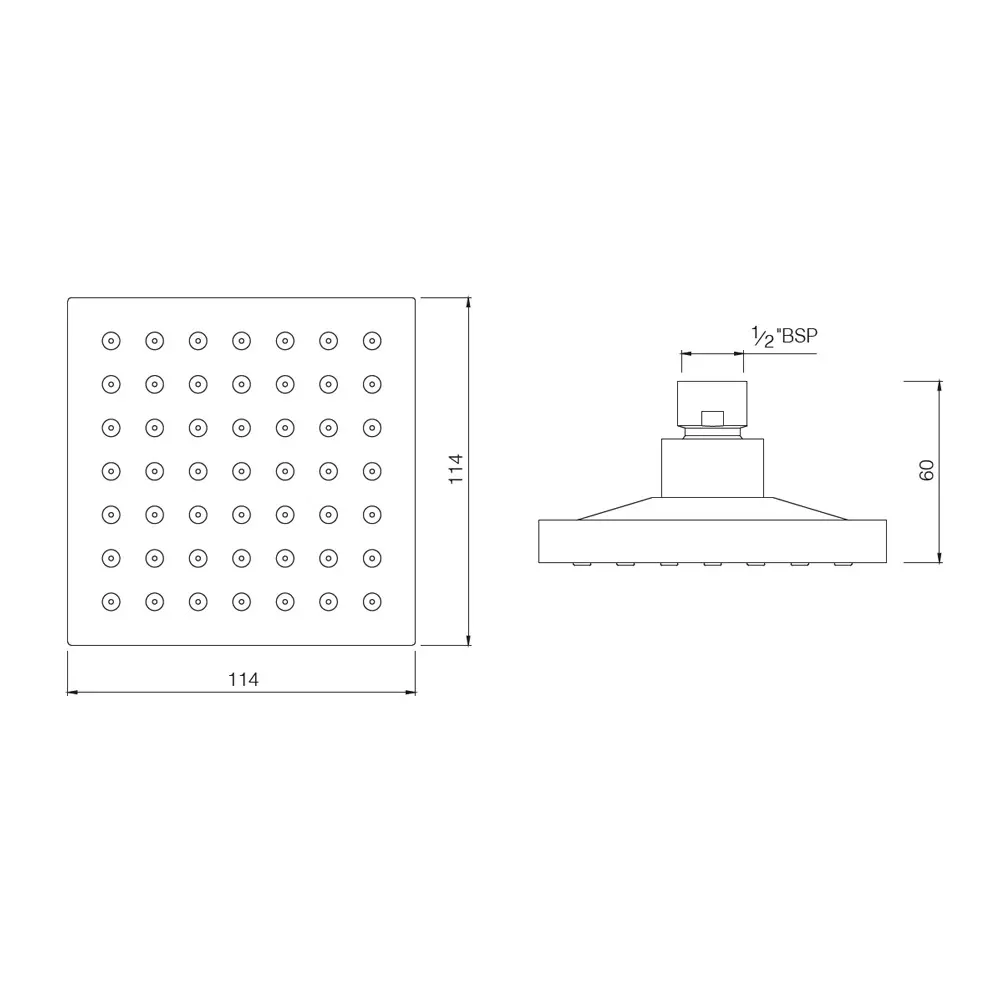 Essco by Jaquar Overhead Shower 114x114 mm Square Single Flow ABS Body Chrome Plated with Rubit Cleaning System, EOS-442