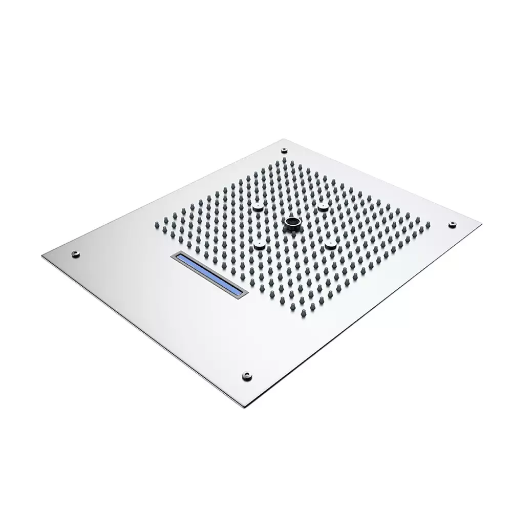 RN Jungle LED Shower Chrome Plated Stainless Steel Rectangular Shape 400x450 mm, RN66714045