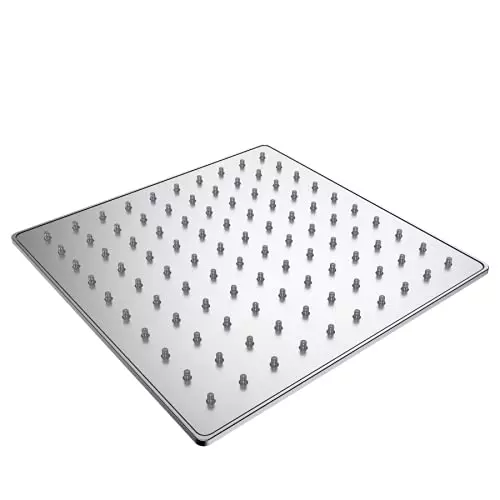 RN Venice 200 mm (8 inch) Stainless Steel Silver Wall Mount Overhead Shower Without Arm, RN65010200