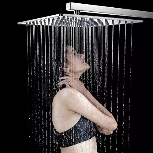 RN Venice 200 mm (8 inch) Stainless Steel Silver Wall Mount Overhead Shower Without Arm, RN65010200