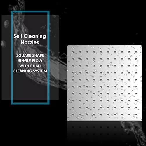 RN Venice 200 mm (8 inch) Stainless Steel Silver Wall Mount Overhead Shower Without Arm, RN65010200