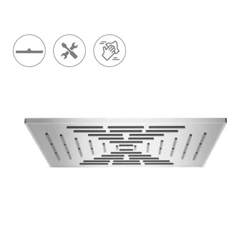 CASLLA Over Head Shower Maze 6 inch (150 mm) Square ABS Silver Wall Mount, OHS-MZ-6X6