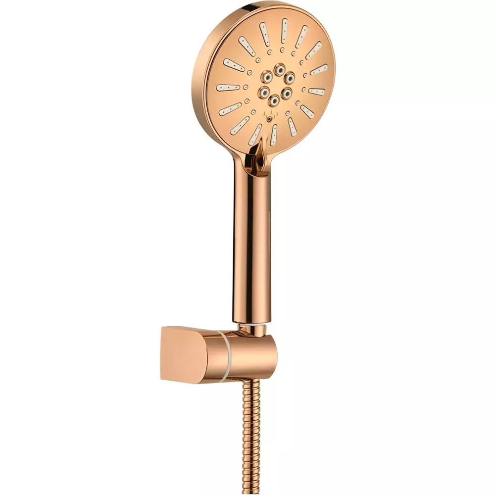 Parryware 3 Flow Hand Shower Round with 1.2 m Stanless Steel Hose Deep Rose Gold, T9931A4