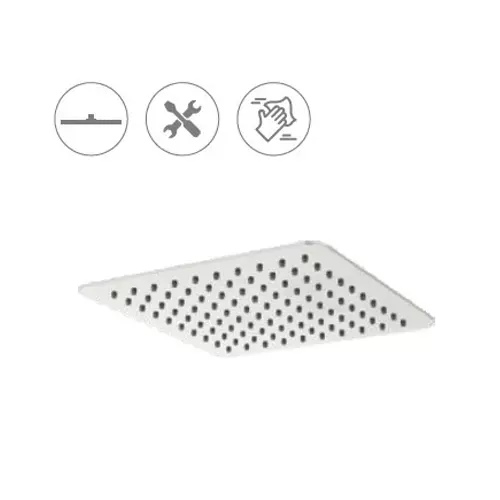 CASLLA Over Head Shower Kolar 4 inch (100 mm) Square ABS Silver Wall Mount, OHS-KL-4X4