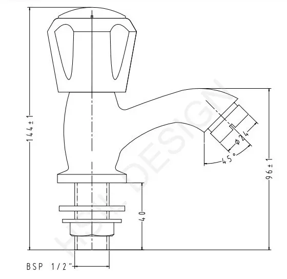 Hindware Contessa Neo Pillar Cock (Foam Flow) Bathroom Faucet F730001