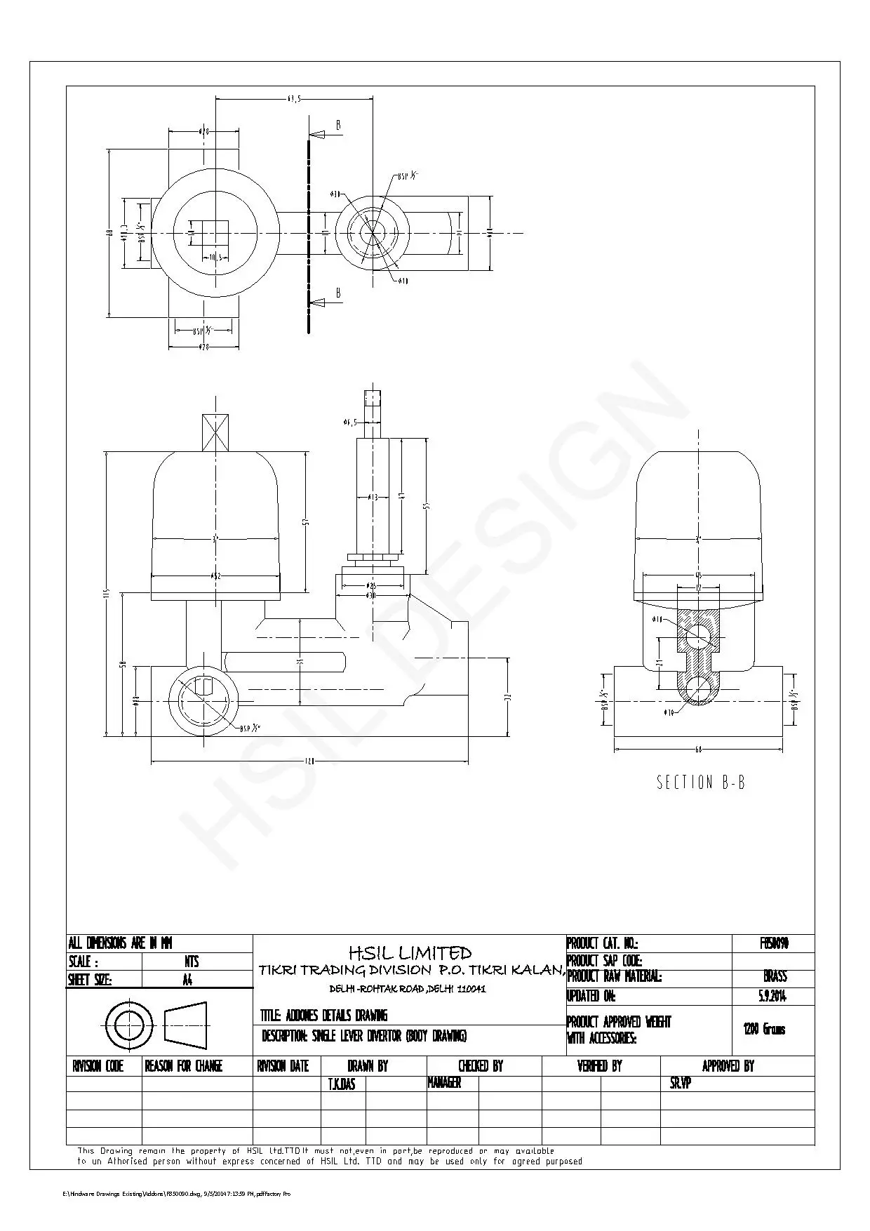 Hindware Addons Concealed Bath Mixer & Diverter Body F850090ACP