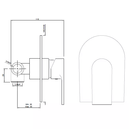 Essco by Jaquar Aria Concealed Deusch Mixer - ARI-CHR-39229