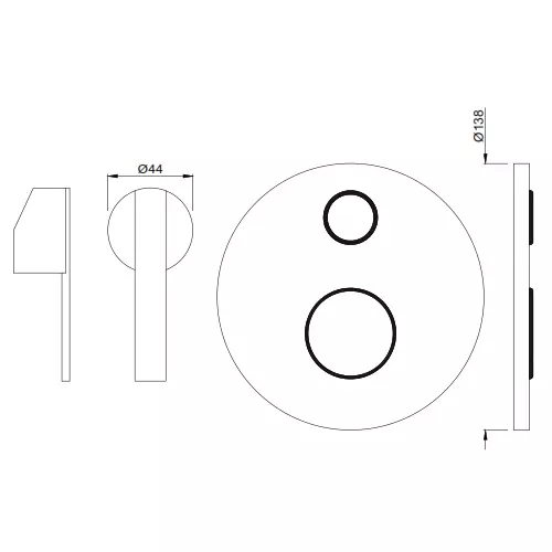 Essco by Jaquar Fonte Concealed Diverter Exposed Part Kit - FON-CHR-40055K