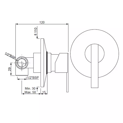 Essco by Jaquar Fonte Concealed Deusch Mixer - FON-CHR-40229