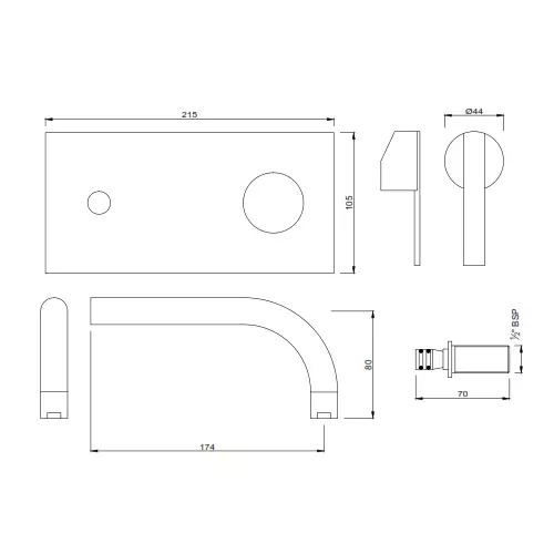 Essco by Jaquar Fonte Spout With Lever - FON-CHR-40233K
