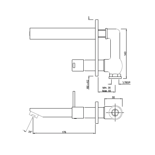 Essco by Jaquar D'ARC Concealed Stop Cock - DRC-CHR-37441