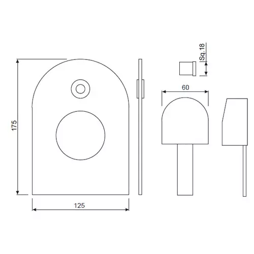 Essco by Jaquar D'ARC High Flow Diverter Exposed Part Kit - DRC-CHR-37079K
