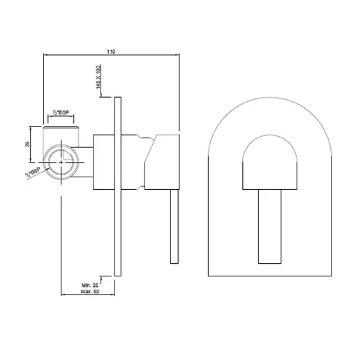 Essco by Jaquar D'ARC Concealed Deusch Mixer - DRC-CHR-37227