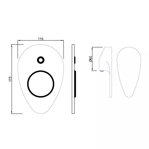 Essco by Jaquar Concealed High Flow Diverter Exposed Part Kit - VGP-CHR-81079K