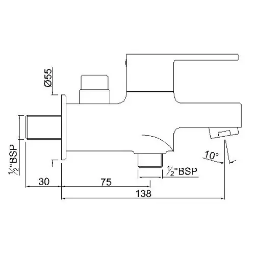 Jaquar Fusion Two Way Bib Cock Bathroom Faucet - FUS-CHR-29041