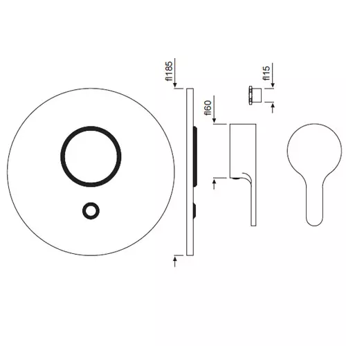 Jaquar Fusion -3 Inlet Diverter Exposed Part Kit - FUS-CHR-29193K