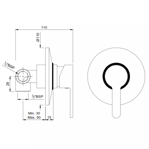 Essco by Jaquar Fusion Concealed Deusch Mixer - FUS-CHR-29229