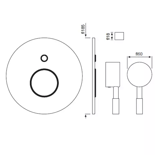 Essco by Jaquar Solo High Flow Diverter Exposed Part Kit - SOL-CHR-6079K