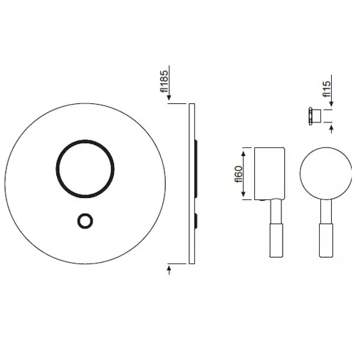 Jaquar Solo Three Inlet Diverter Exposed Part Kit - SOL-CHR-6193K