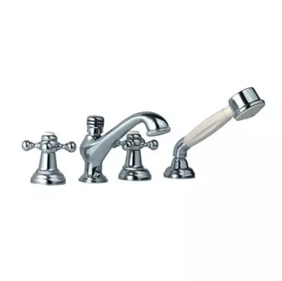 Jaquar Queen's Four Hole Bath Tub Mixer With Hand - QQT-CHR-7277