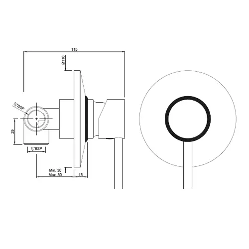 Essco by Jaquar Florentine Concealed Deusch Mixer For Spout - FLR-CHR-5229
