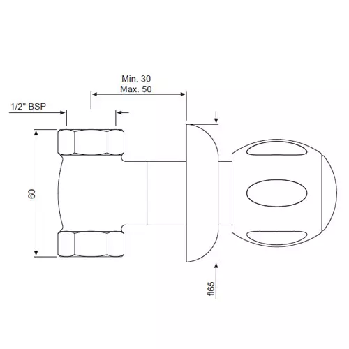 Essco by Jaquar Clarion Reduced Body Concealed Stop Cock - CQT-CHR-23069