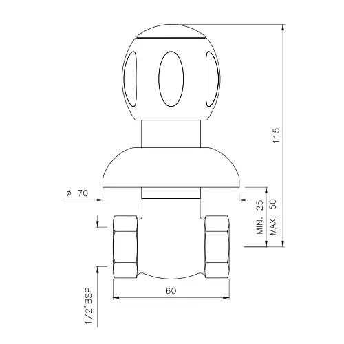 Essco by Jaquar Clarion Regular Body Concealed Stop Cock - CQT-CHR-23083