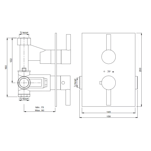 Essco by Jaquar Florentine Shower Mixer - FLR-CHR-5651