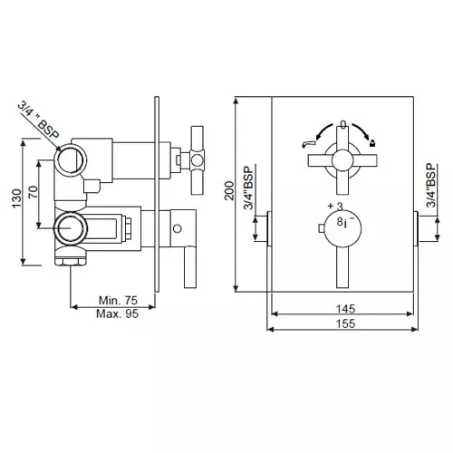 Essco by Jaquar Solo Bath And Shower Mixer - SOL-CHR-6671
