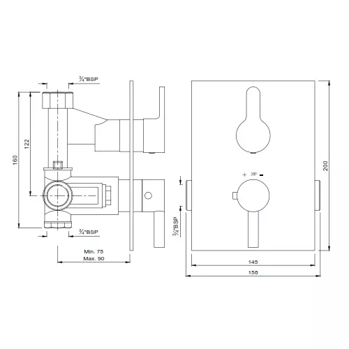Essco by Jaquar Fusion Shower Mixer - FUS-CHR-29651