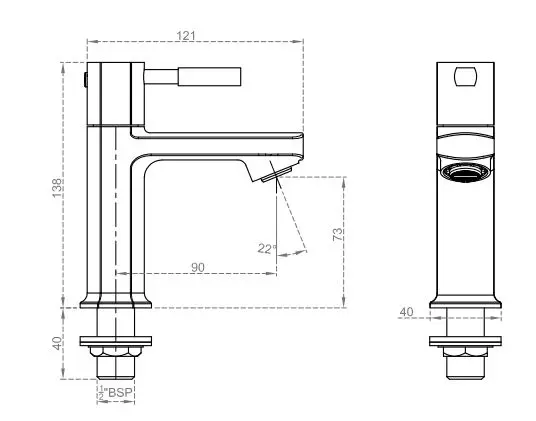 CERA Gayle Pillar Tap Bathroom Faucet - F1014101