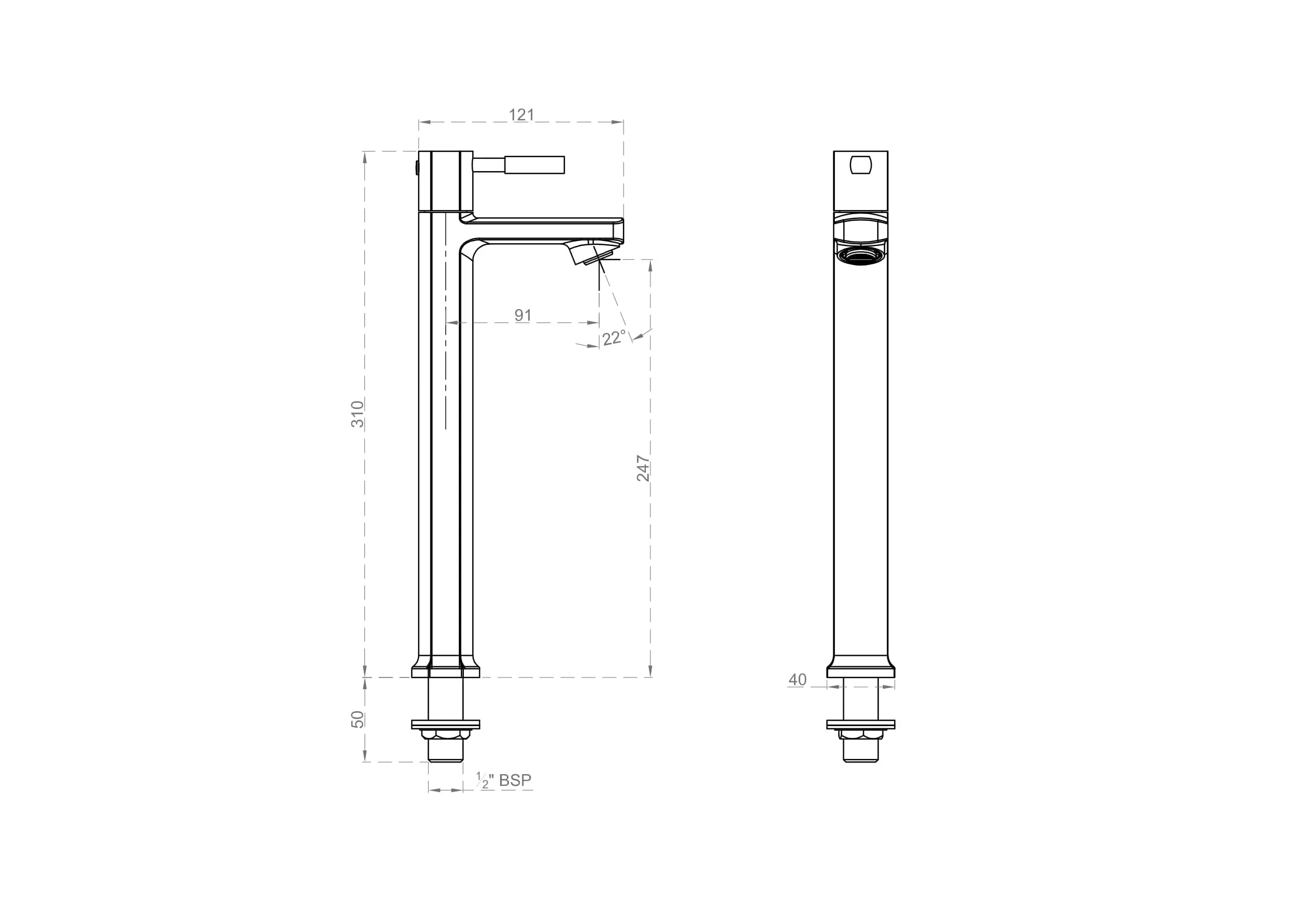 CERA Gayle Pillar Tap Bathroom Faucet - F1014102