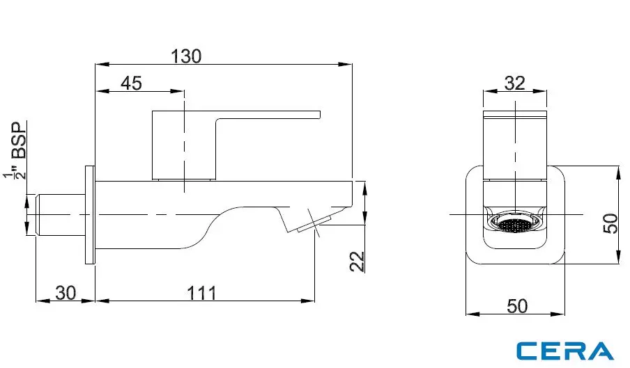 CERA Ruby Bib Cock Bathroom Faucet - F1005151