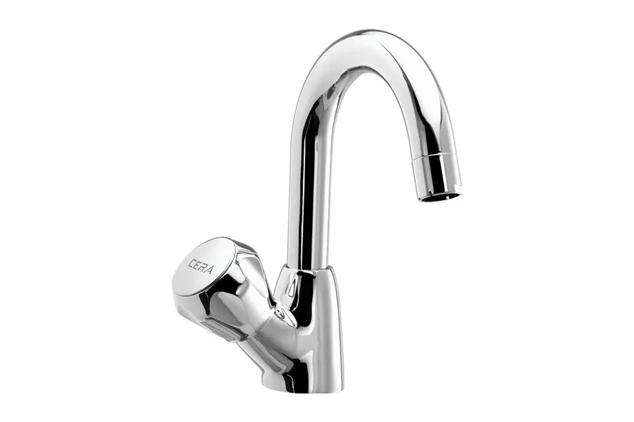 CERA Ocean Pillar Cock Quater Turn with Swan Neck Spout Left and Aerator F2006104