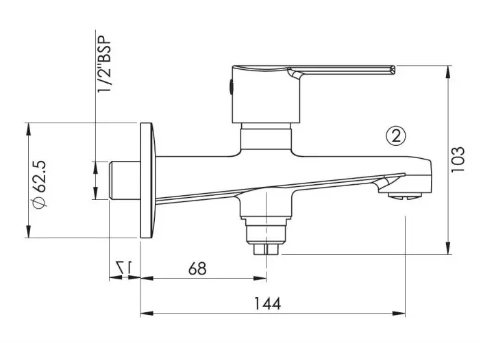 Parryware Crust Bib Cock Bathroom Faucet - G3167A1