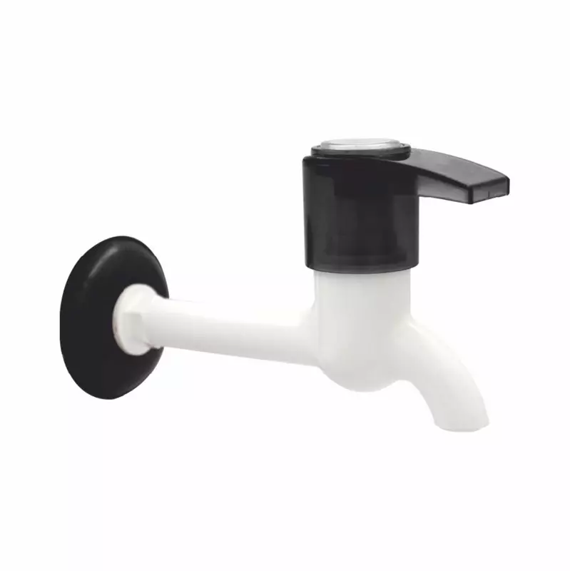 APL Apollo TP313 Poise Bib Cock Long Body with Flange Bathroom Faucet White & Black